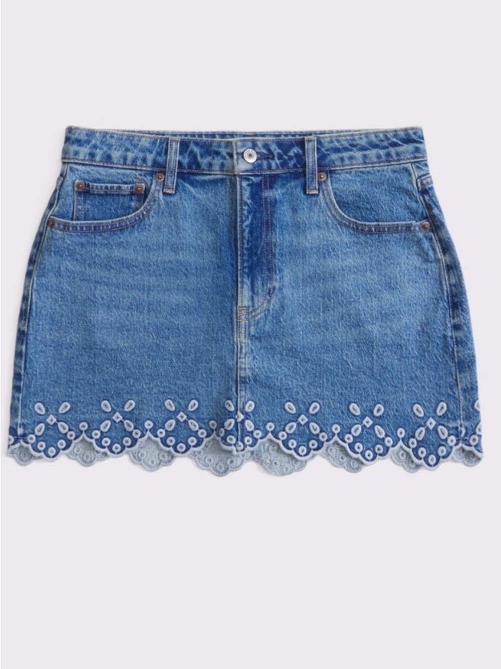 Abercrombie & Fitch Blue Denim Mini Skirt sz 27 - Picture 4 of 4